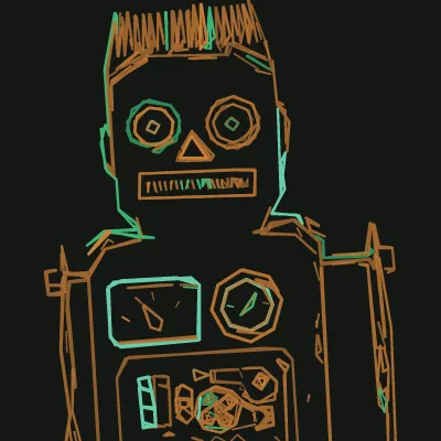 robot — Scattered Accent (copper-patina)