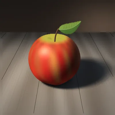 A single red apple resting on a dark wooden table on Grovetracks